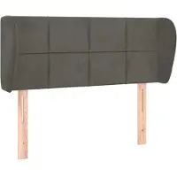 Syfax Kopfteil mit Ohren Dunkelgrau 93x23x78/88 cm Samt
