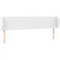 Syfax Kopfteil mit Ohren Weiß 203x23x78/88 cm Kunstleder