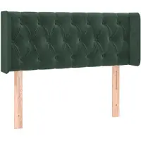 Syfax Kopfteil mit Ohren Dunkelgrün 103x16x78/88 cm Samt