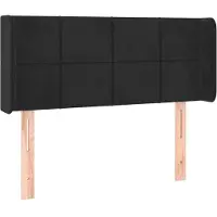 Syfax Kopfteil mit Ohren Schwarz 83x16x78/88 cm Samt