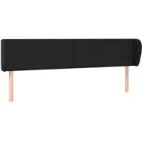 Syfax Kopfteil mit Ohren Schwarz 183x23x78/88 cm Kunstleder