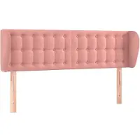 Syfax Kopfteil mit Ohren Rosa 147x23x78/88 cm Samt