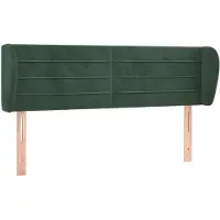 Syfax Kopfteil mit Ohren Dunkelgrün 147x23x78/88 cm Samt