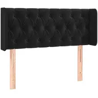 Syfax Kopfteil mit Ohren Schwarz 93x16x78/88 cm Samt