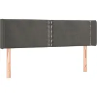 Syfax Kopfteil mit Ohren Dunkelgrau 147x16x78/88 cm Samt