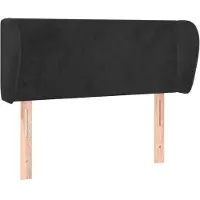 Syfax Kopfteil mit Ohren Schwarz 93x23x78/88 cm Samt