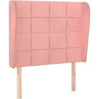 Syfax Kopfteil mit Ohren Rosa 83x23x118/128 cm Samt