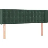 Syfax Kopfteil mit Ohren Dunkelgrün 147x16x78/88 cm Samt