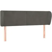 Syfax Kopfteil mit Ohren Dunkelgrau 147x23x78/88 cm Samt