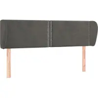 Syfax Kopfteil mit Ohren Dunkelgrau 147x23x78/88 cm Samt