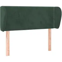 Syfax Kopfteil mit Ohren Dunkelgrün 83x23x78/88 cm Samt
