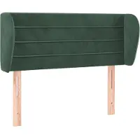 Syfax Kopfteil mit Ohren Dunkelgrün 103x23x78/88 cm Samt