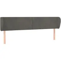 Syfax Kopfteil mit Ohren Dunkelgrau 163x23x78/88 cm Samt