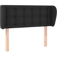 Syfax Kopfteil mit Ohren Schwarz 103x23x78/88 cm Kunstleder