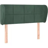 Syfax Kopfteil mit Ohren Dunkelgrün 103x23x78/88 cm Samt