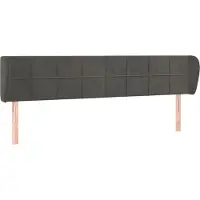Syfax Kopfteil mit Ohren Dunkelgrau 163x23x78/88 cm Samt