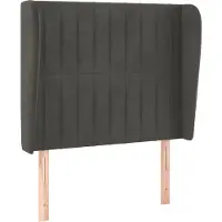Syfax Kopfteil mit Ohren Dunkelgrau 103x23x118/128 cm Samt