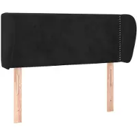 Syfax Kopfteil mit Ohren Schwarz 103x23x78/88 cm Samt