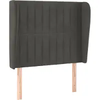 Syfax Kopfteil mit Ohren Dunkelgrau 93x23x118/128 cm Samt