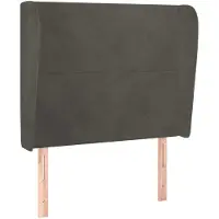 Syfax Kopfteil mit Ohren Dunkelgrau 103x23x118/128 cm Samt
