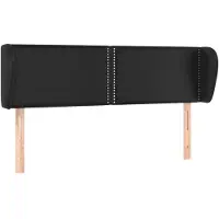 Syfax Kopfteil mit Ohren Schwarz 147x23x78/88 cm Kunstleder