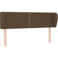Syfax Kopfteil mit Ohren Dunkelbraun 147x23x78/88 cm Stoff
