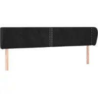 Syfax Kopfteil mit Ohren Schwarz 203x23x78/88 cm Samt