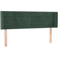 Syfax Kopfteil mit Ohren Dunkelgrün 147x16x78/88 cm Samt