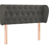 Syfax Kopfteil mit Ohren Dunkelgrau 93x23x78/88 cm Samt
