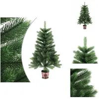 vidaXL Künstlicher Weihnachtsbaum Naturgetreue Nadeln 90 cm Grün - Weihnachtsbäume