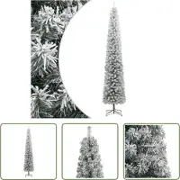 The Living Store Weihnachtsbaum Schlank mit Ständer Beschneit 270 cm PVC