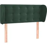 Syfax Kopfteil mit Ohren Dunkelgrün 93x23x78/88 cm Samt