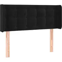 Syfax Kopfteil mit Ohren Schwarz 103x16x78/88 cm Samt