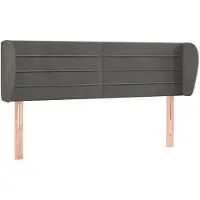 Syfax Kopfteil mit Ohren Dunkelgrau 147x23x78/88 cm Samt