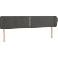 Syfax Kopfteil mit Ohren Dunkelgrau 183x23x78/88 cm Samt