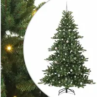 Syfax Künstlicher klappbarer Weihnachtsbaum Grün 240 cm PVC und Stahl