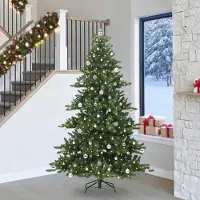 vidaXL Möbel Künstlicher klappbarer Weihnachtsbaum mit 300 LEDs 240 cm PVC - 3568152