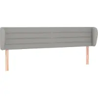 Syfax Kopfteil mit Ohren Hellgrau 203x23x78/88 cm Stoff