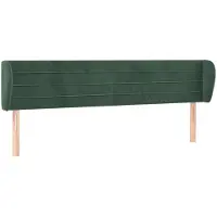 Syfax Kopfteil mit Ohren Dunkelgrün 163x23x78/88 cm Samt