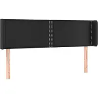 Syfax Kopfteil mit Ohren Schwarz 147x16x78/88 cm Kunstleder