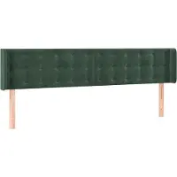 Syfax Kopfteil mit Ohren Dunkelgrün 203x16x78/88 cm Samt
