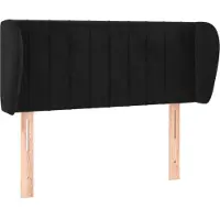 Syfax Kopfteil mit Ohren Schwarz 83x23x78/88 cm Samt