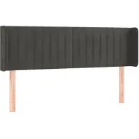 Syfax Kopfteil mit Ohren Dunkelgrau 147x16x78/88 cm Samt