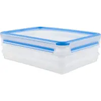 EMSA CLIP & CLOSE FRISCHHALTEDOSEN, Container, Quadratisch, 1 l, Transparent, Polypropylen (PP), Thermoplastisches Elastomer (TPE), Polypropylen (PP)/Thermoplastisches Elastomer (TPE)