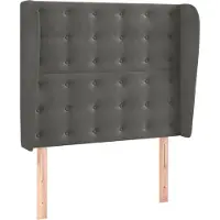 Syfax Kopfteil mit Ohren Dunkelgrau 93x23x118/128 cm Samt