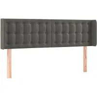 Syfax Kopfteil mit Ohren Dunkelgrau 147x16x78/88 cm Samt