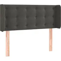 Syfax Kopfteil mit Ohren Dunkelgrau 103x16x78/88 cm Samt