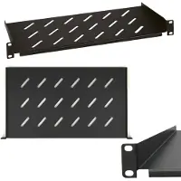 Extralink Fachboden für Netzwerkschrank 250mm 19" 1U 1HE Schwarz Fach Serverschrank