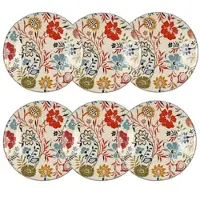 Novastyl - Set aus 6 Desserttellern Jaipur 20 cm aus Steingut