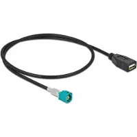 DeLOCK Kabel HSD Z Stecker zu USB 2.0 Typ-A Buchse 0,5 m Premium, 0,5 m, HSD Z, USB 2.0 Type-A, Schwarz
